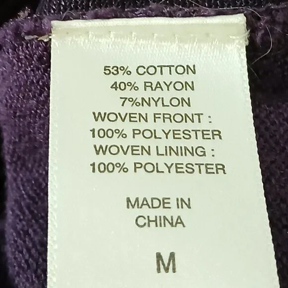 New York & Co. dark plum sweater with ruffled rosette pattern - medium - Picture 5 of 7